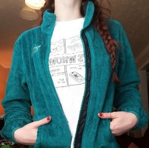 The North Face Aqua Blue Fuzzy Fleece XS